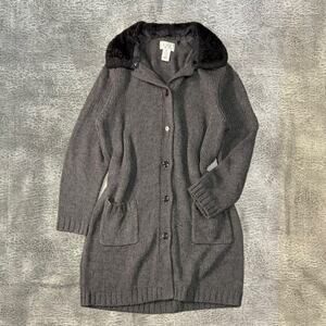 Vintage Jennifer Moore Fur Collar Cardigan